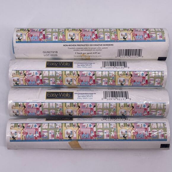 Chesapeake Wallpaper Border City Shopping 4 Rolls 20 Yards Total 8.5 inch Wide - Picture 3 of 5